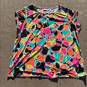 Colorful retro print blouse